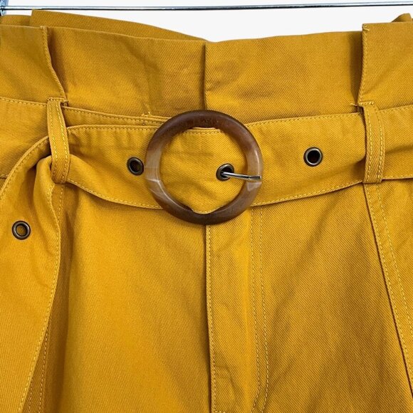 NWT MINKPINK Riley Paperbag Utility Short Mustard Yellow Belted Cuffed Size M - Picture 4 of 11